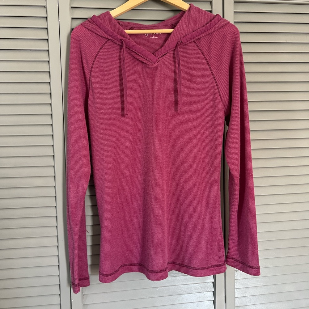Dark Magenta Waffle Knit Hoodie